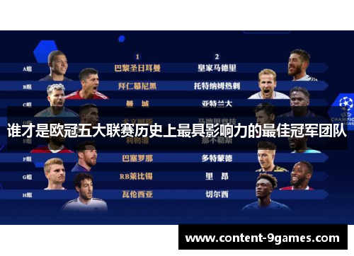 谁才是欧冠五大联赛历史上最具影响力的最佳冠军团队 谁才是欧冠五大联赛历史上最具影响力的最佳冠军团队