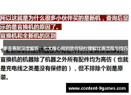 拳击赛制深度解析：七大核心规则助你轻松理解比赛流程与技巧